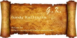 Gundy Kalliszta névjegykártya